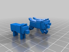 los lobos d La impresión en 3d 3d print model - Mito3D