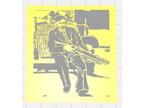 bonnie clyde stencils adapted real photos circa 1933 set six 2d art lovers gangsters killers 3d print model - Mito3D