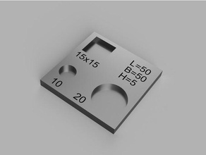a chapa de calibração pequena 3d impressão testes 3d print model - Mito3D