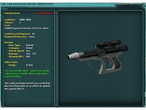 dh-18a pistola blaster adereços protótipo star wars galaxies swg 3d print model - Mito3D