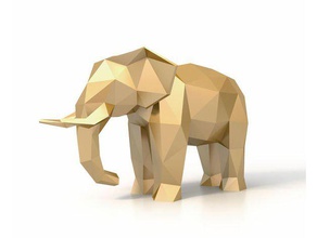 elefante geometrico poly düşük sanat hayvan güzel bir fil cubico elefantes filler geomtrico geometri 3d print model - Mito3D
