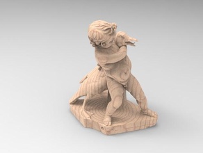 enfant goose sculptures statue 3d print model - Mito3D