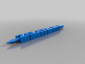 zalatecno text pencil holder signs logos customized 3d print model - Mito3D