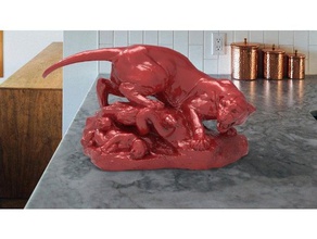 Katze Schlange Skulpturen cougar lion 3d print model - Mito3D
