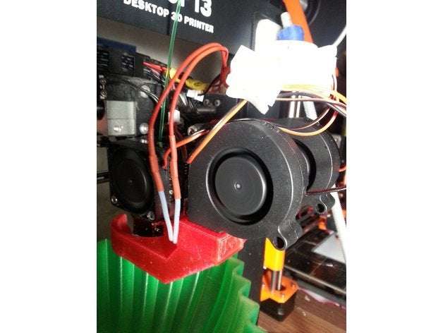 wanhao dual fan duct 2 3d printing 3dprintingaccesories printer accessory cooling extruder mount duplicator i3 3D print model - Mito3D