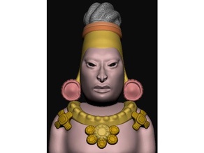 maya crâne allongé art ancienne le buste de l'homme sculpture statue 3d print model - Mito3D