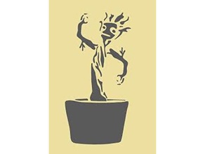 baby groot stencil 2d art do not want marvel no more groots 3d print model - Mito3D