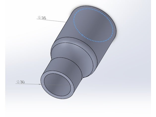 reduccion util aspiradora 35mm 30mm replacement parts adaptador adapter vacuum 3D print model - Mito3D
