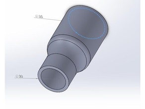 reduccion util aspiradora 35mm 30mm - Ersatz Teile adaptador adapter Vakuum 3d print model - Mito3D