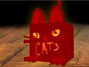 night lamp cats sculptures 3d print model - Mito3D