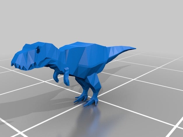 baja poli t-rex a los animales en la licuadora dinosaurio dinosaurios trex 3D print model - Mito3D