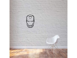 ironman 2d arte de la pared Arte en 3d print model - Mito3D