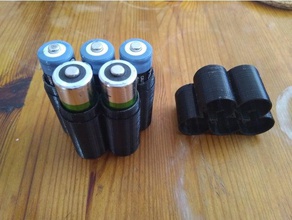 holder 5x batteries electronics aa battery 3d print model - Mito3D