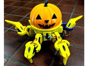 vorpale hexapode la citrouille d'halloween de tête robotique 3d print model - Mito3D