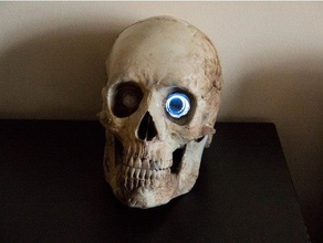 human skull adafruit hallowing pir decor 3d print model - Mito3D
