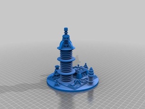 bell jar sci fi city seed7854 dia 136 art customized 3d print model - Mito3D