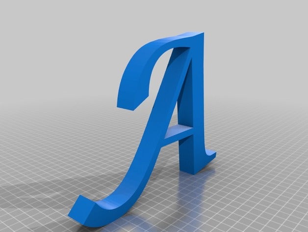 toutes les lettres de l'alphabet a-zlucida la calligraphie art letras 3D print model - Mito3D