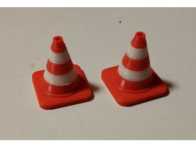 135 scale two color traffic cone rc vehicles losi micro orlandoo car 3D print model - Mito3D