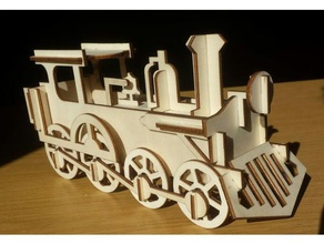 tren de juguete madera vehículos 3 mm contrachapada inkscape los niños el láser lasercut puzzle 3d print model - Mito3D