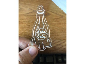 fallout nuka cola keychain art laser cutter 3d print model - Mito3D