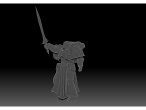 knight dark crusaders toys games 28mm black miniature scifi space marine templar 3d print model - Mito3D
