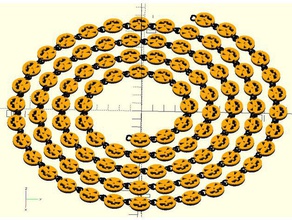 pumpkin chain toys games archimedean spiral easy print halloween decoration holiday place 3d print model - Mito3D