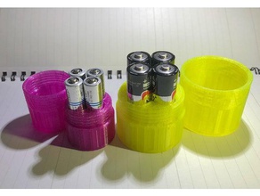aax4 aaax4 Reise-Batterie-Halter neu stapelbar - Organisation aaa-Batterie 3d print model - Mito3D