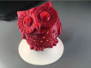 owl tealight stand adafruit gemma neopixel ring x12 3d printing smiling 3d print model - Mito3D