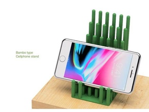 téléphone portable stand de bambou type gadgets 3d print model - Mito3D