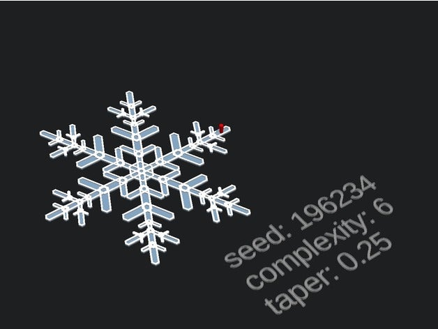 customizable easy snowflake 2d art christmas ornament crashdebug customizer decoration winter xmas 3D print model - Mito3D