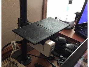 lcd stand shelf mount freecad source incl organization created desk organizer made 3d print model - Mito3D