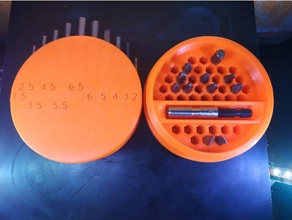 drill screw bit organizer case hobby 2in1 simple 3d print model - Mito3D