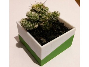 matera cuadrada para escritorio decor art cactus decoracion decoration flower vase home planter 3d print model - Mito3D