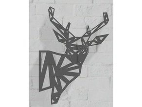 deer wall structure 2d art 3d print model - Mito3D