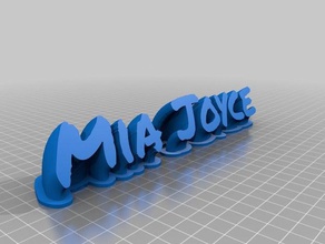 barrido de las 2 la línea placa con el nombre mia joyce oficina personalizado 3d print model - Mito3D