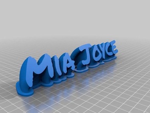 balayage 2-nom de la ligne plaque mia joyce bureau personnalisé 3d print model - Mito3D