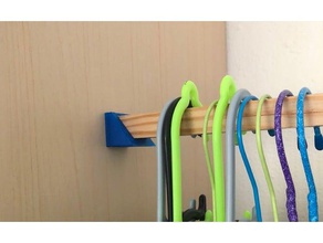 support barre penderie wardrobe bar holder household 3d print model - Mito3D