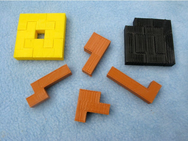 simple tiling puzzles openscad 3D print model - Mito3D