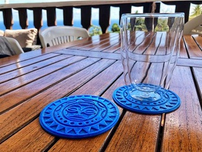 dessous verre maori coaster cucina pranzo desig il design drink la polinesia polinesiana sous-verre tahiti 3d print model - Mito3D