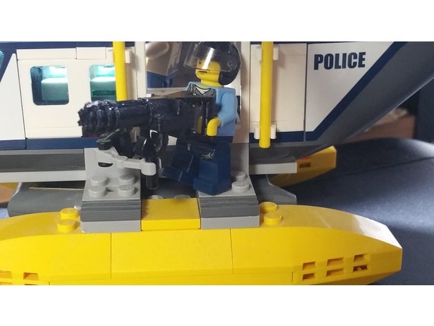 lego minigun handles construction toys compatible 3D print model - Mito3D