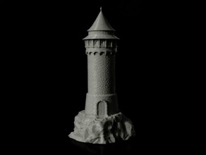 dragon tower brinquedos jogos castelo masmorras e dragões fanatsy a torre de guarda guardtower medieval miniatura rock tampo mesa o relógio da vigia 3d print model - Mito3D