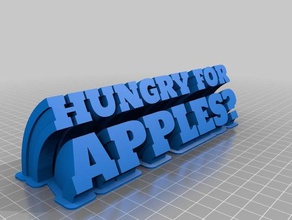 com fome maçãs placa o nome office personalizado 3d print model - Mito3D