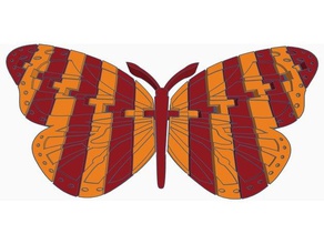 deux couleurs flexi monarque animaux articulés le papillon double extrudeuse extrusion flexible les insectes polymathic 3d print model - Mito3D