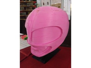 pink power ranger helmet stand people 3d print model - Mito3D