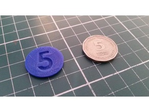 5 shekel coin dummy israeli supermarket carts household supplies 3d print model - Mito3D