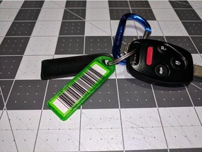 barcode key fob other bar code car id tag keyfob ring keychain keychains subaru 3d print model - Mito3D