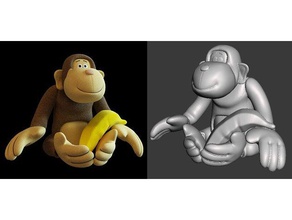 toy monkey banana Tiere 3d print model - Mito3D