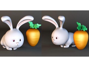 tavşan havuç hayvanlar 3d print model - Mito3D