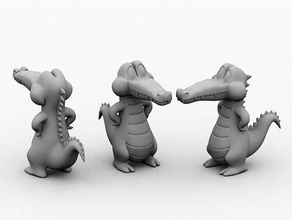 karikatür timsah hayvanlar 3d print model - Mito3D