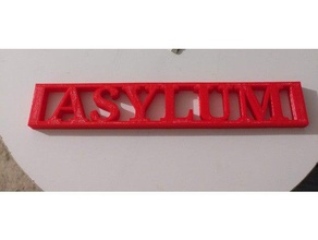 asylum logo batman style 2d art 3d print model - Mito3D